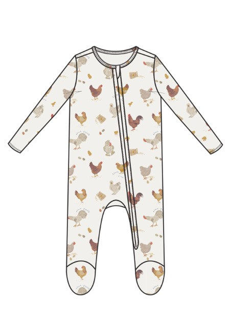 2 Way Zipper Footie - Collector Chickens