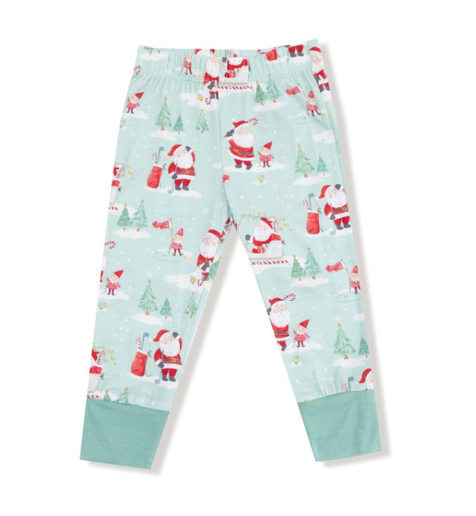 Long Sleeve Loungewear Set - Golfing Santa