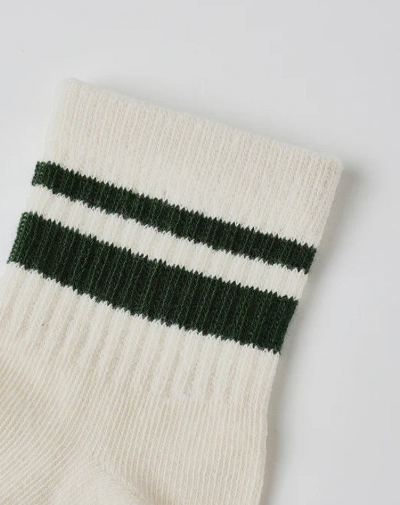 Rylee + Cru - Stripe Socks, Set of 2 - Brown + Green Stripe