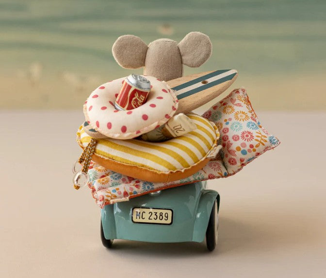 Maileg - Car, Mouse - Light Blue