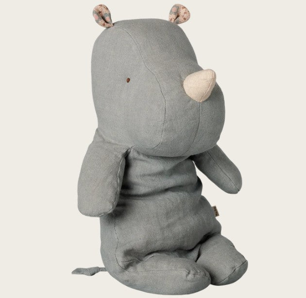 Maileg - Safari Friends, Rhino, Medium - Vintage Blue - PREORDER FW26