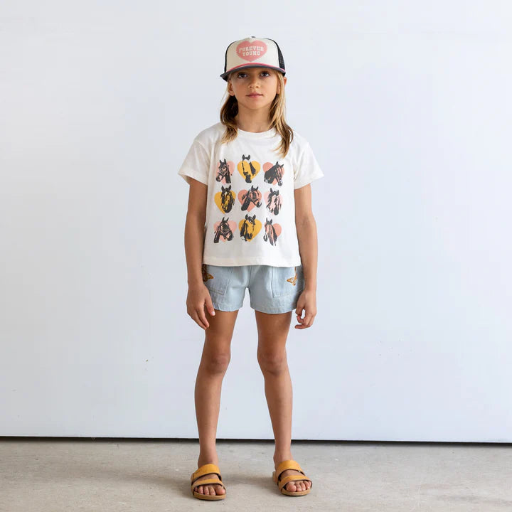 Girl's Boxy Tee - Wild Horses