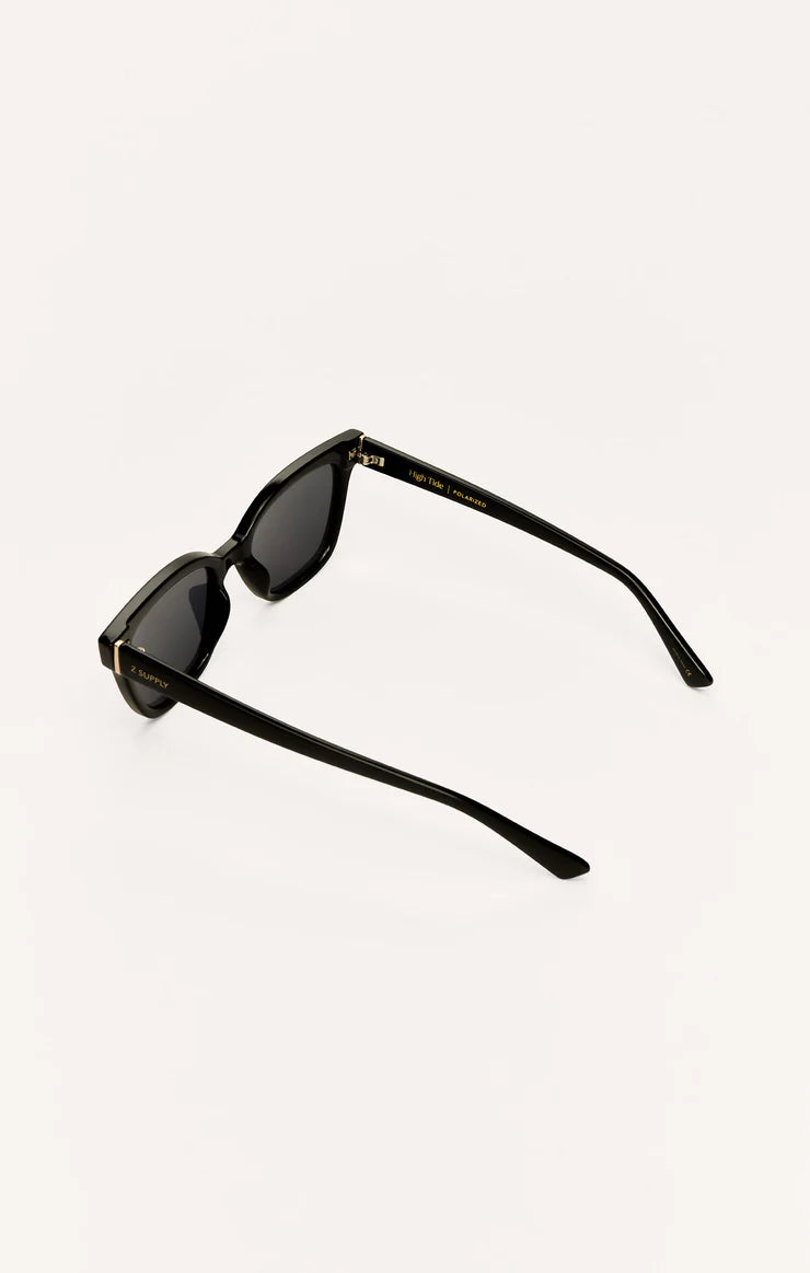 High Tide Polarized Sunglasses - Polished Black - Grey