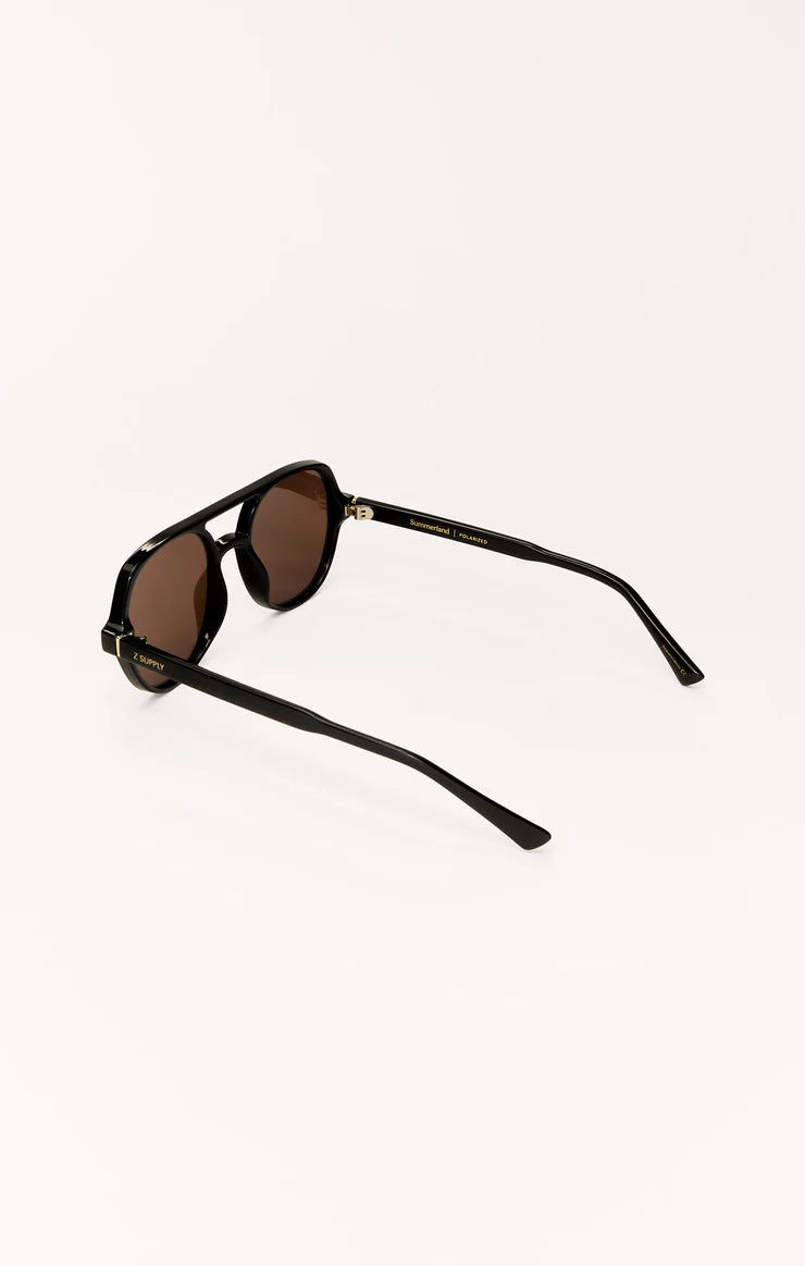 Summerland Polarized Sunglasses - Polished Black - Brown