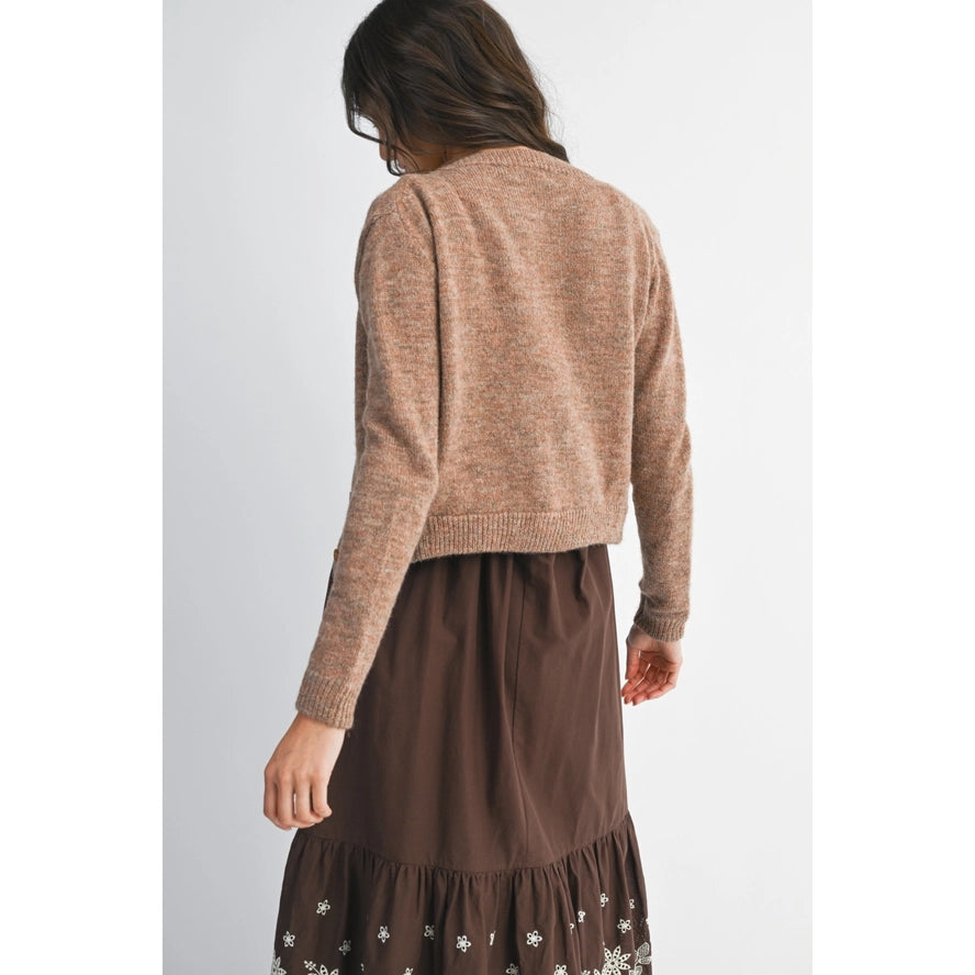 Knit Wool Cardigan - Mocha Mousse