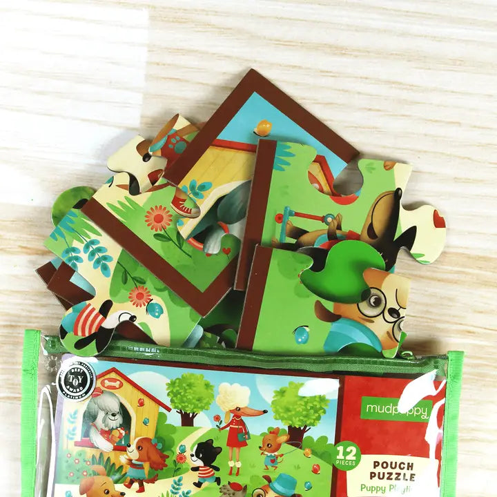 Mudpuppy - Pouch Puzzle - Puppy Playtime