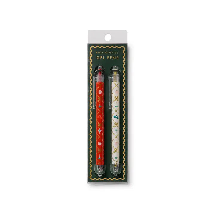 Rifle Paper Co. - Gel Pen Set of 2 - Holiday Argyle