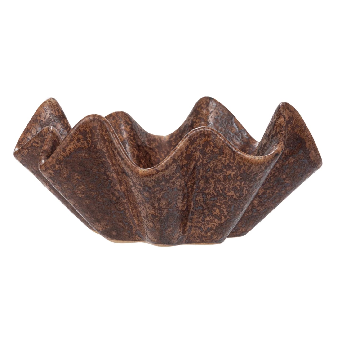 Stoneware Pleated Dish - Brown
