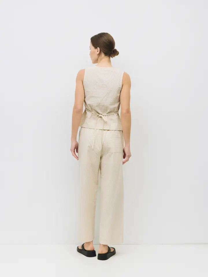 The Ryland Pants - Cream & Brown
