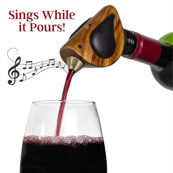 "Singing" Wine Bottle Pourer - Black