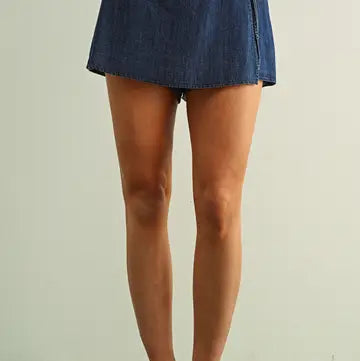 Chambray Denim Skort - Indigo Blue