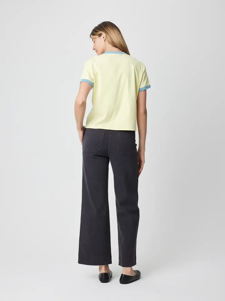 Sporty Contrast Band Tee - Yellow/Blue