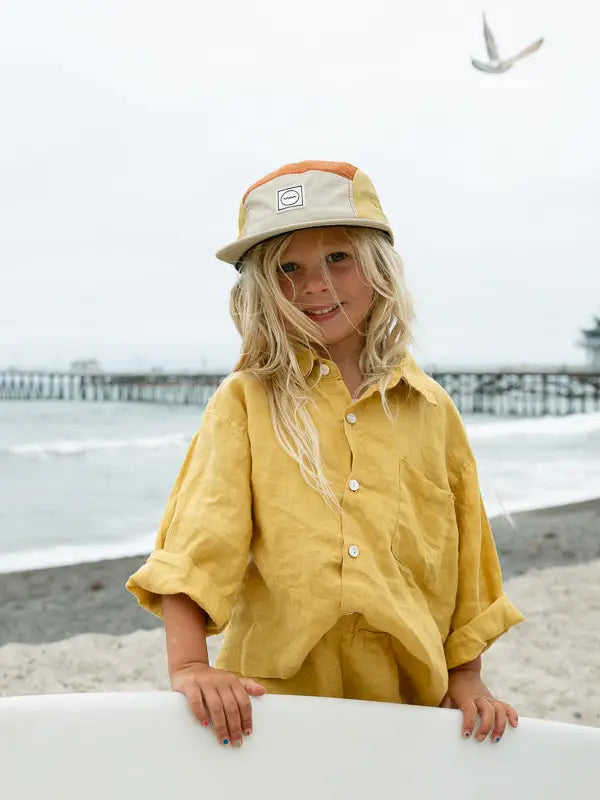 Kids Nylon Color Block Five-Panel Hat - Sunrise