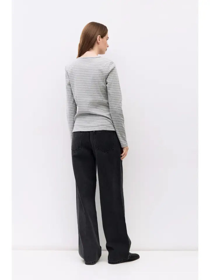 The Sora Top - Heather Grey + Ivory