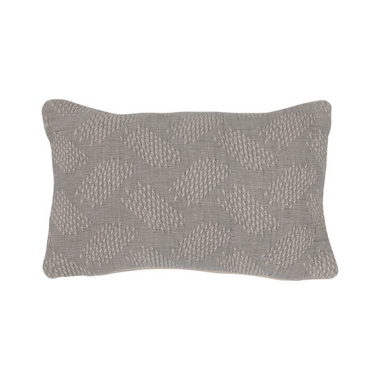 Woven Cotton Jacquard Lumbar Pillow - Gray