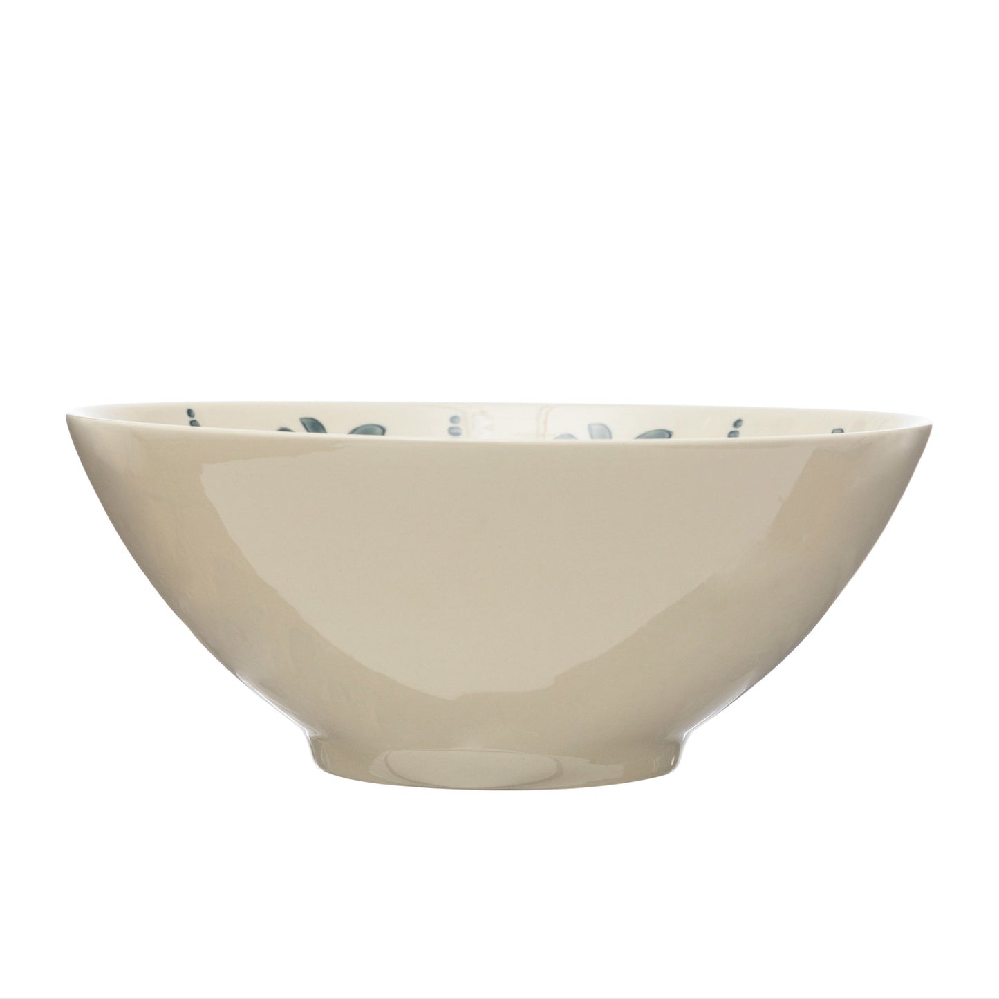 Stoneware Bowl with Pattern - Blue