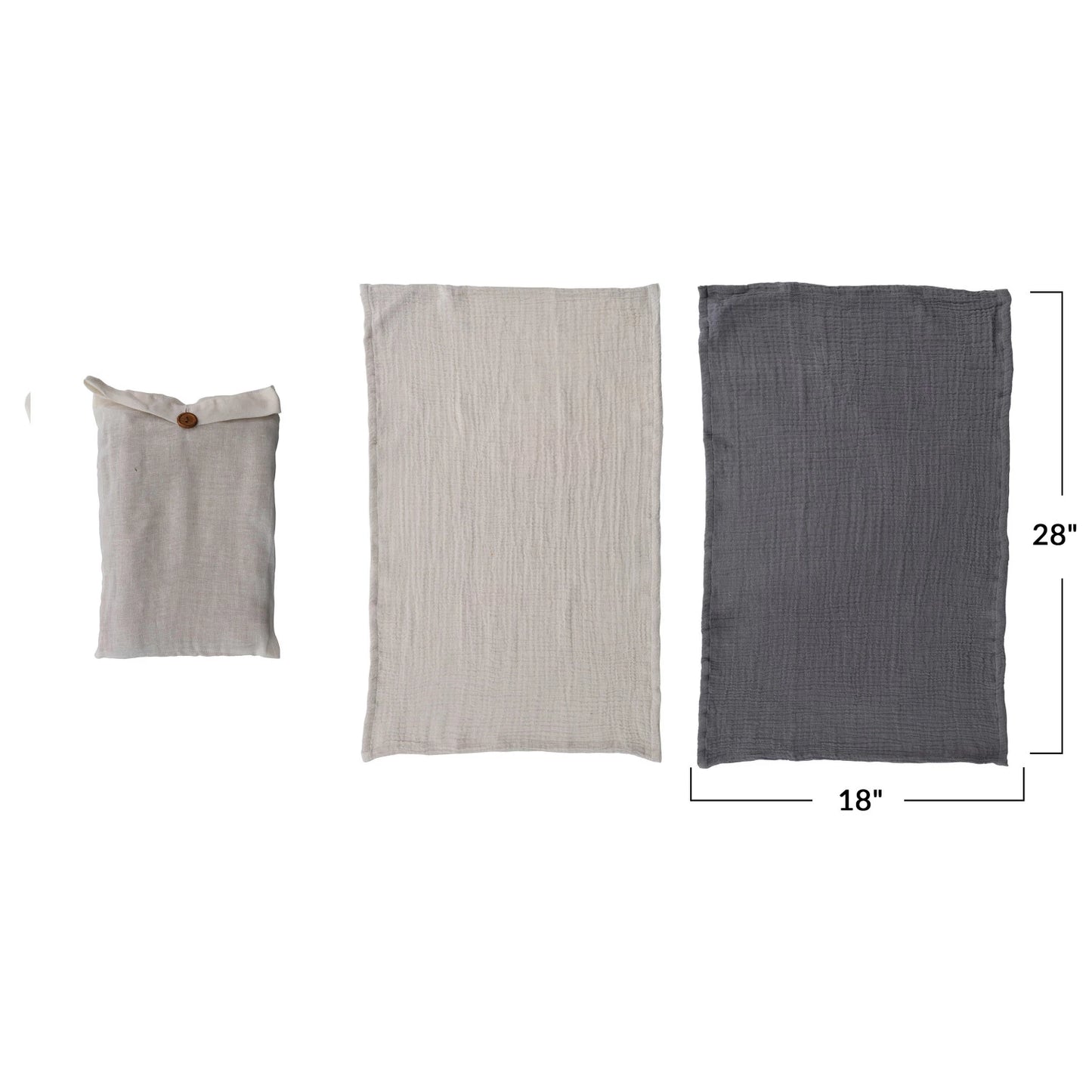 Cotton Double Cloth Tea Towels - Set of 2