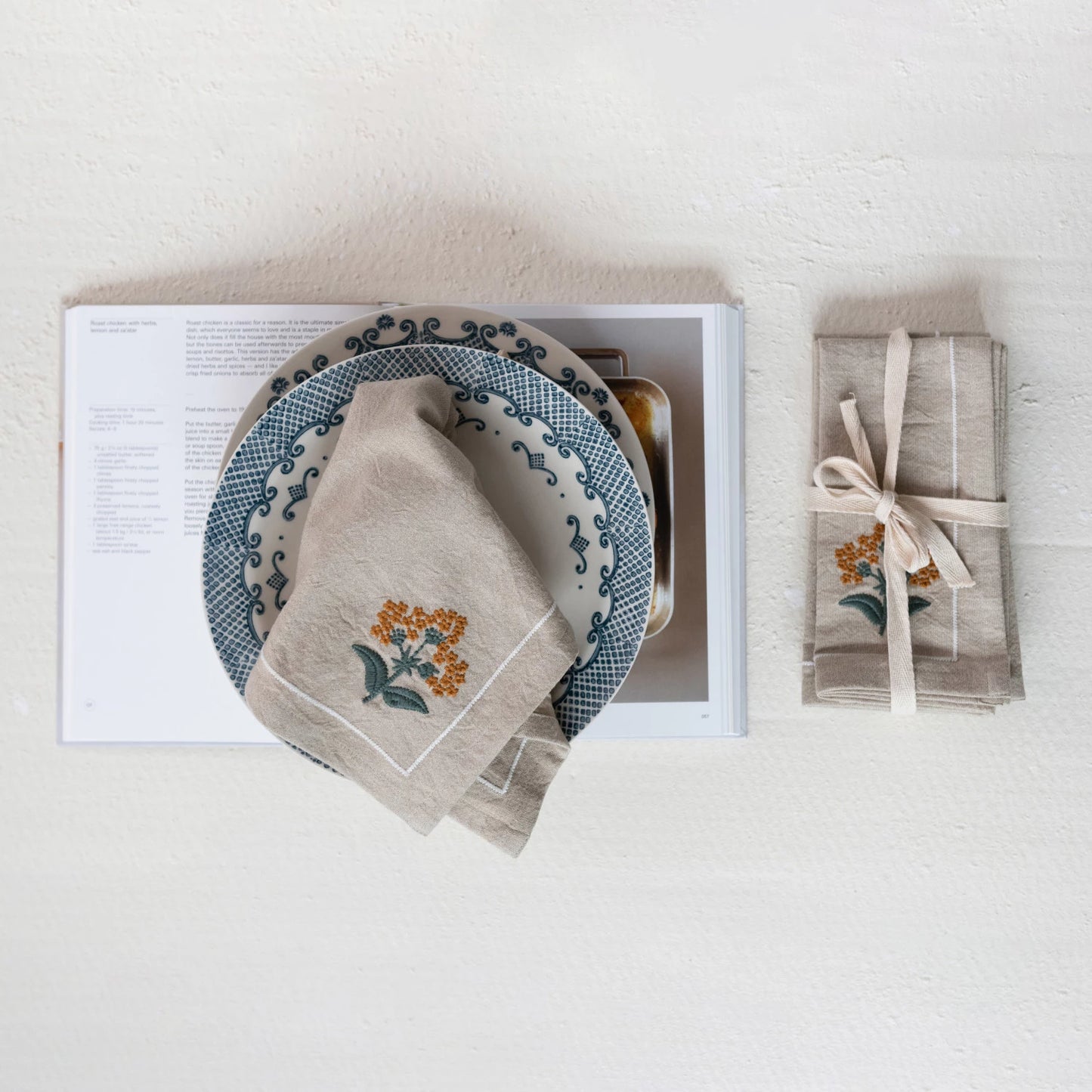 Cotton Embroidered Napkins - Set of 4