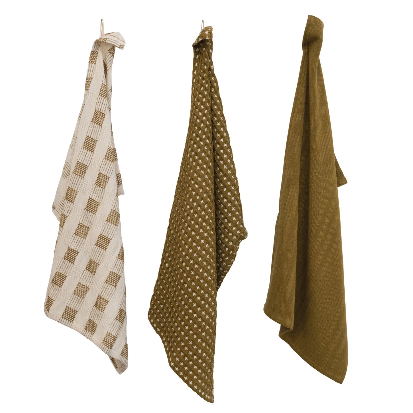 Woven Cotton Tea Towels - Set of 3