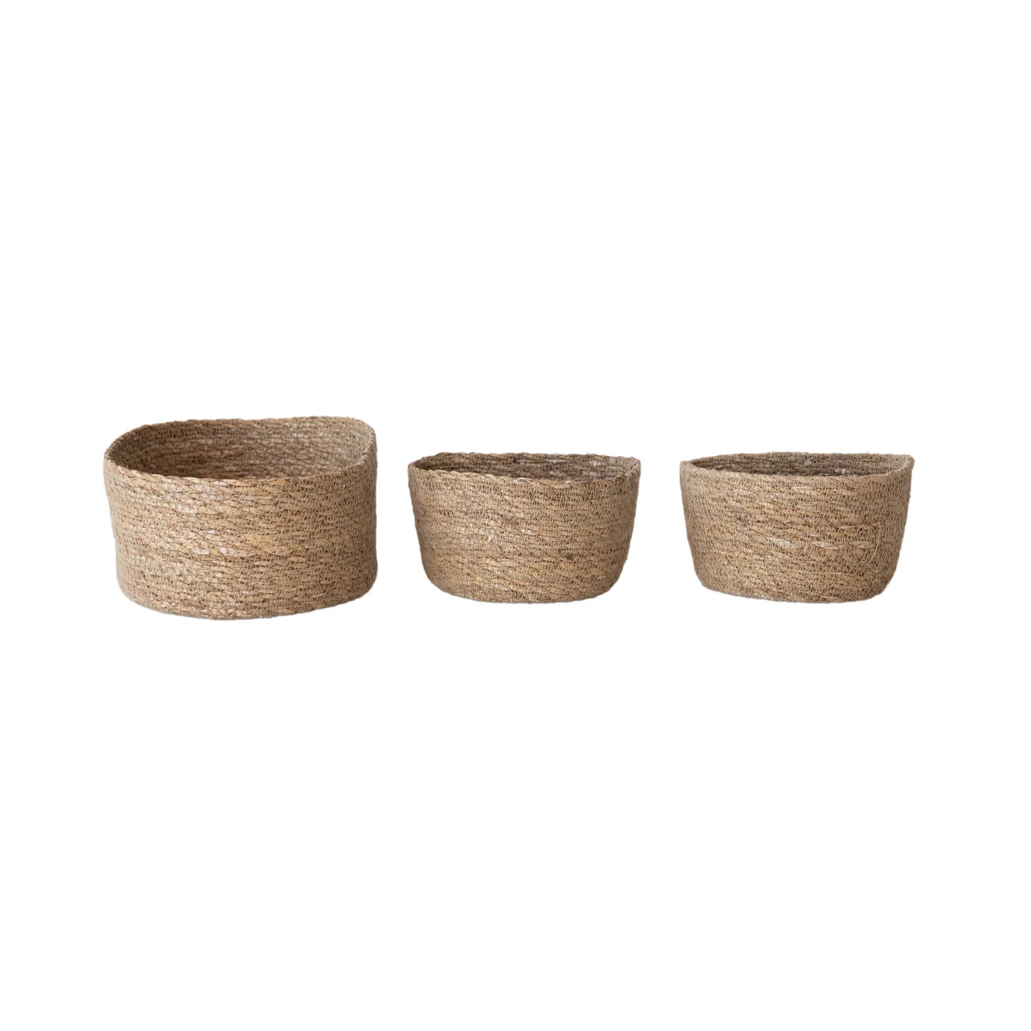 Hand-Woven Seagrass Nesting Baskets - Natural - Set of 3