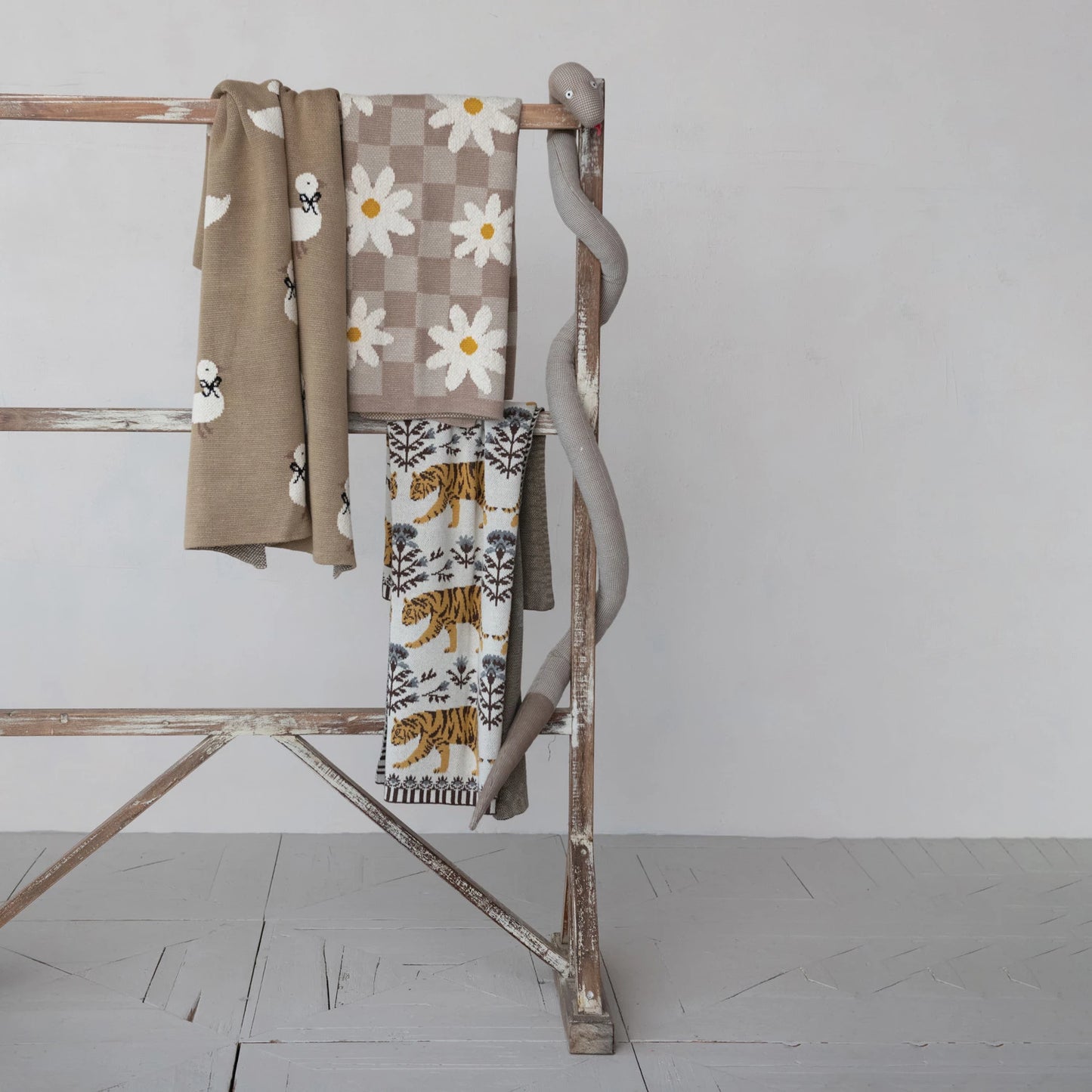 Cotton Knit Baby Blanket - Ducklings