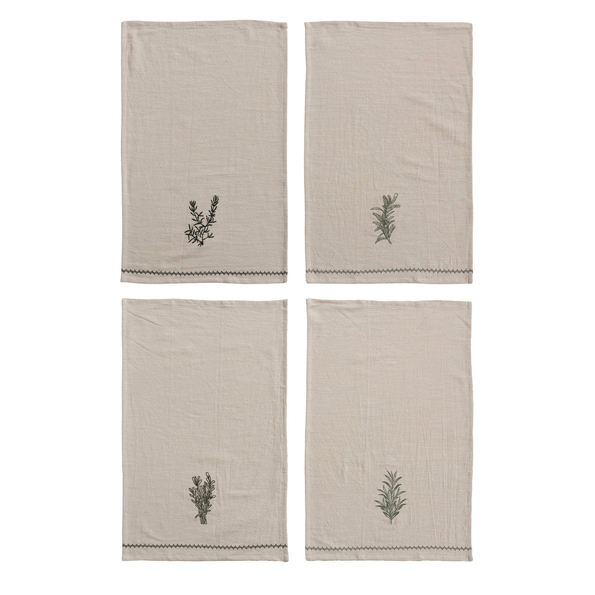 Cotton Tea Towel with Embroidery
