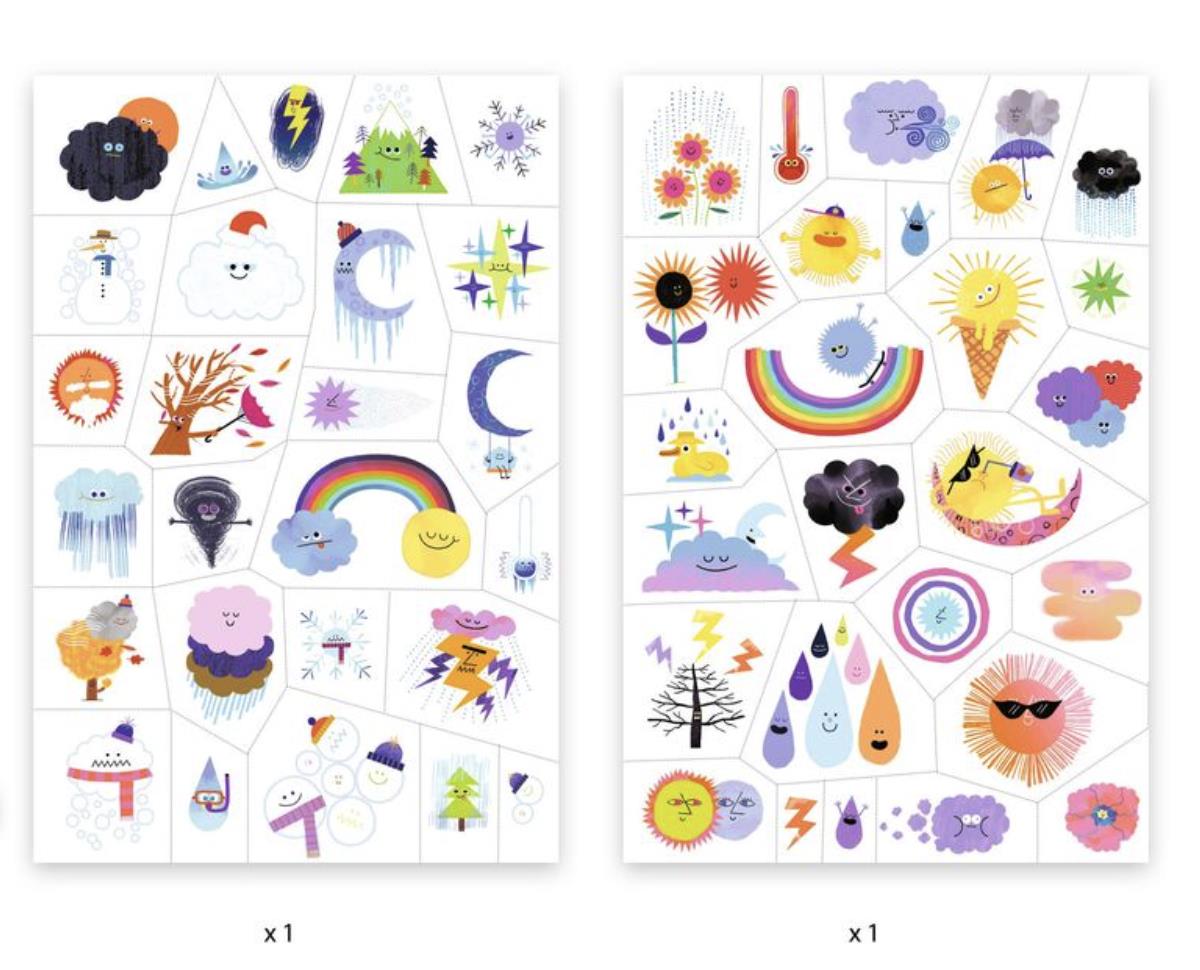 Djeco - Tattoos - Weather Emojis