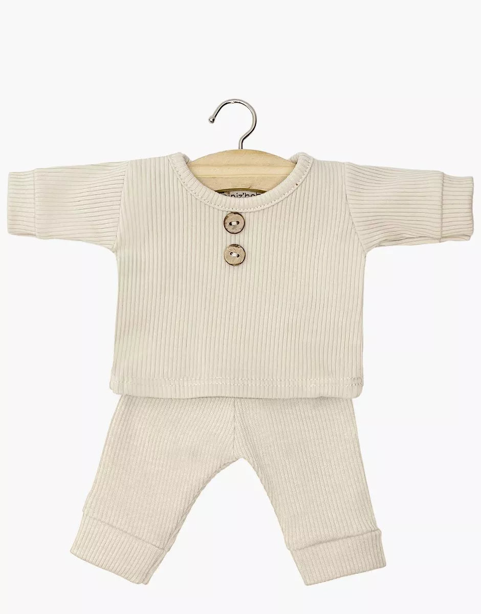 Minikane - Morgan Boys Ribbed Knit Pajamas - Linen