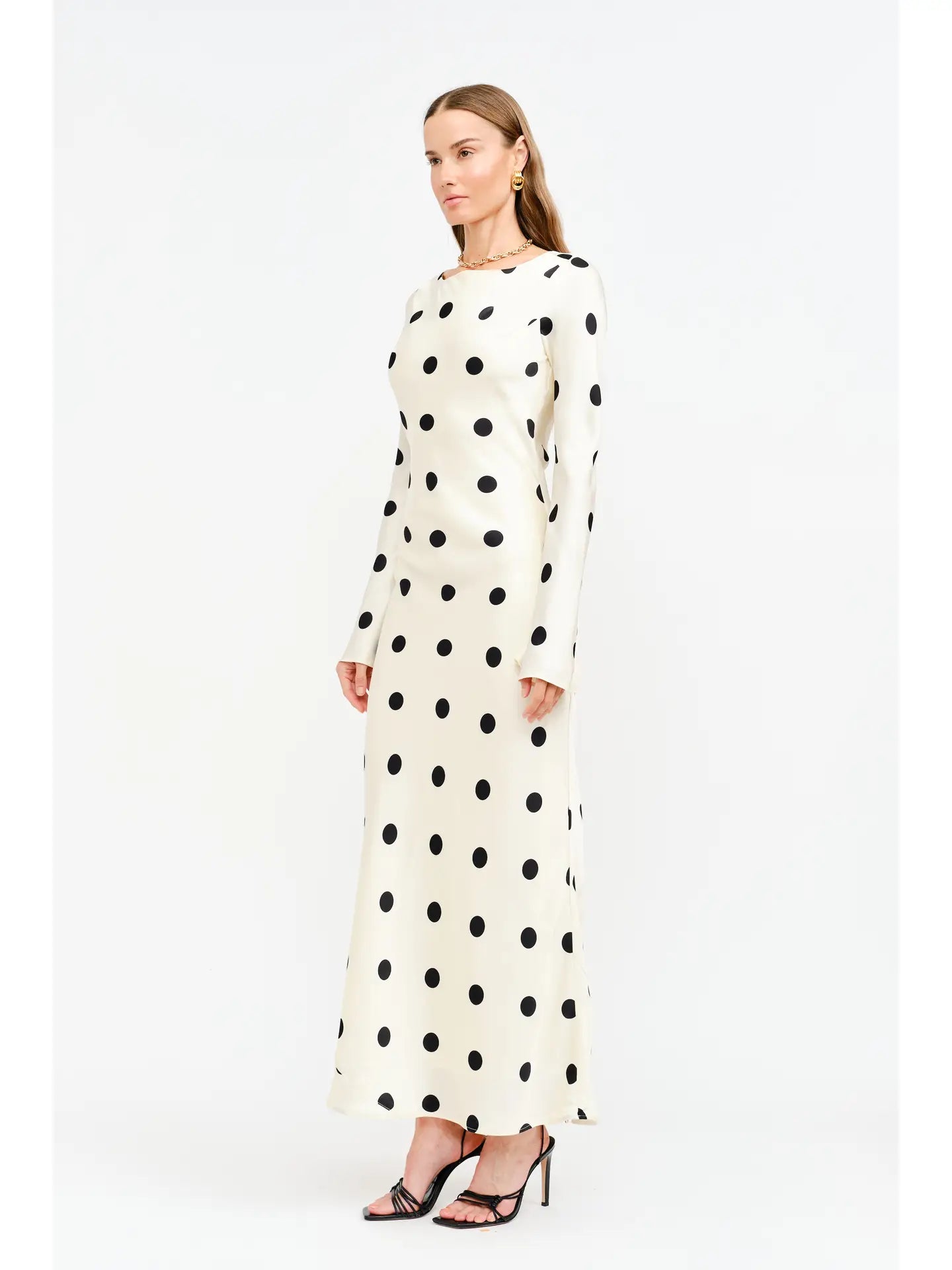Georgie Dress - Cream Polka Dot