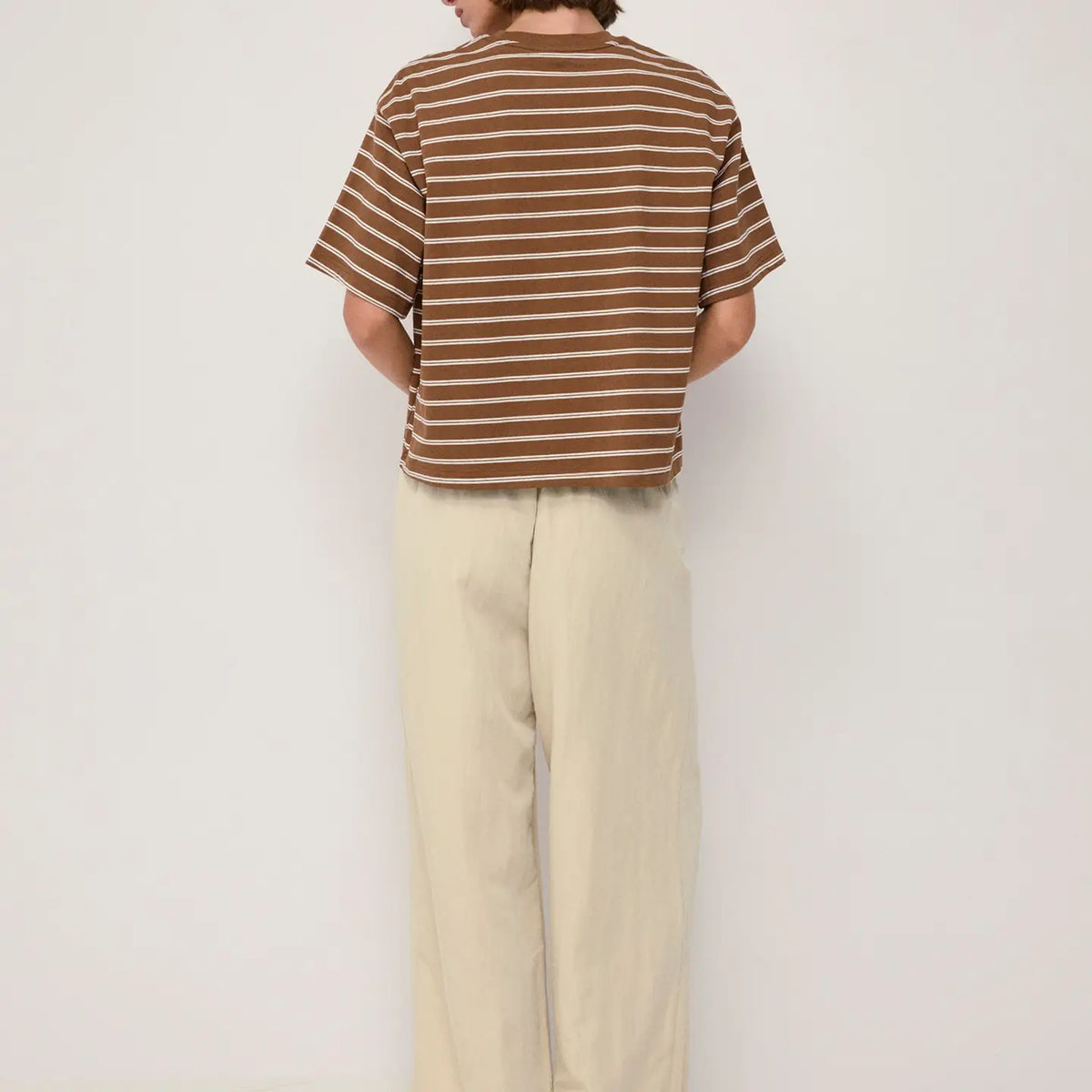 Relaxed Striped Tee - Brown + Beige