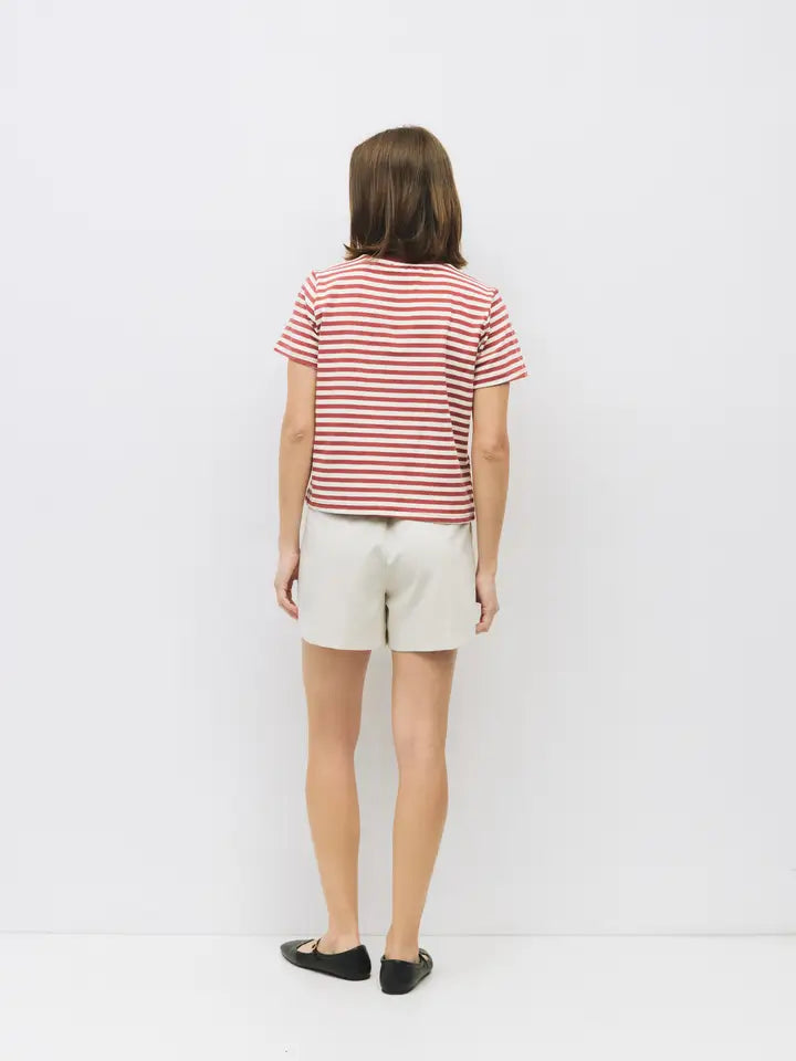 The Cooper Top - Mauve/White