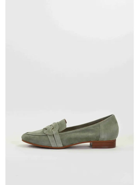 Women's Loafers - Velvety Leather - Sage