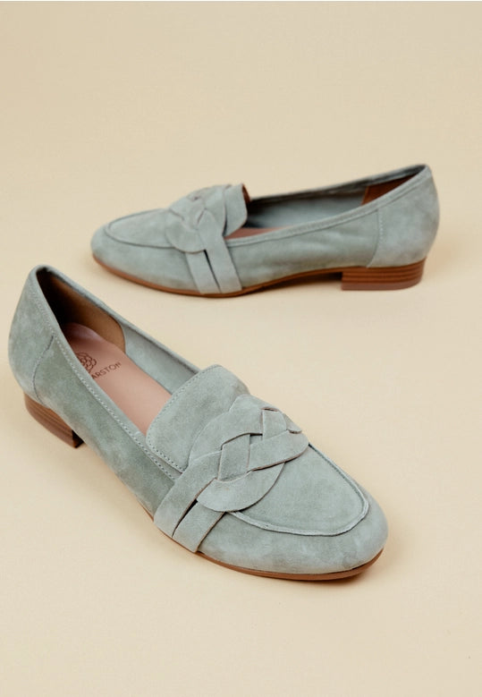 Women's Loafers - Velvety Leather - Sage