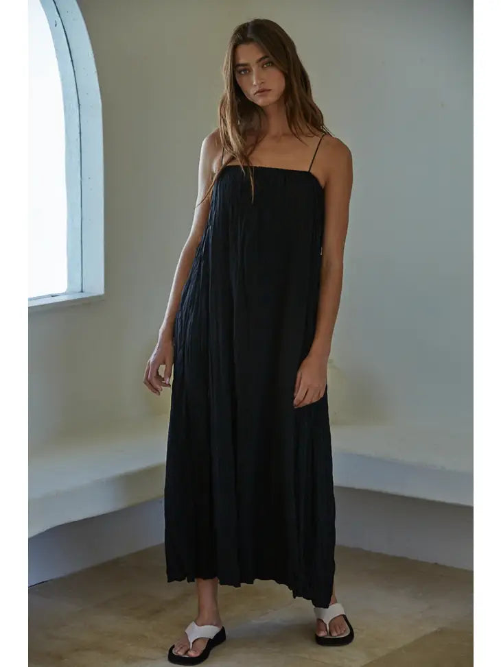 Tube Neck Spaghetti Strap Maxi Dress - Black SANNA baby and child Tube Neck Spaghetti Strap Maxi Dress - Black SANNA baby and child