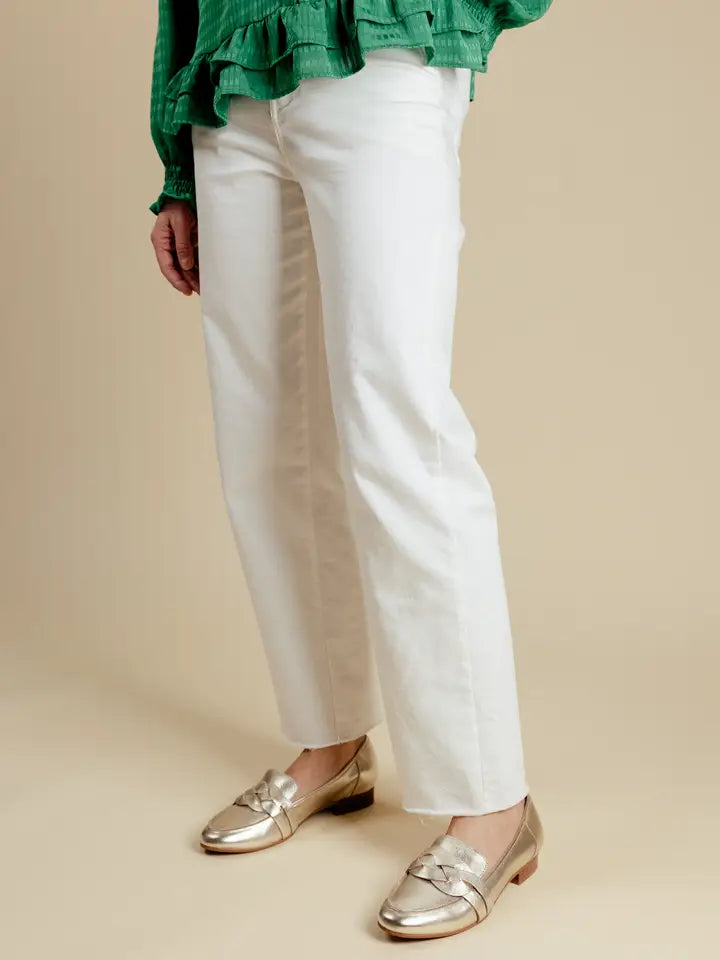 Women's Loafers - Velvety Leather - Platinum