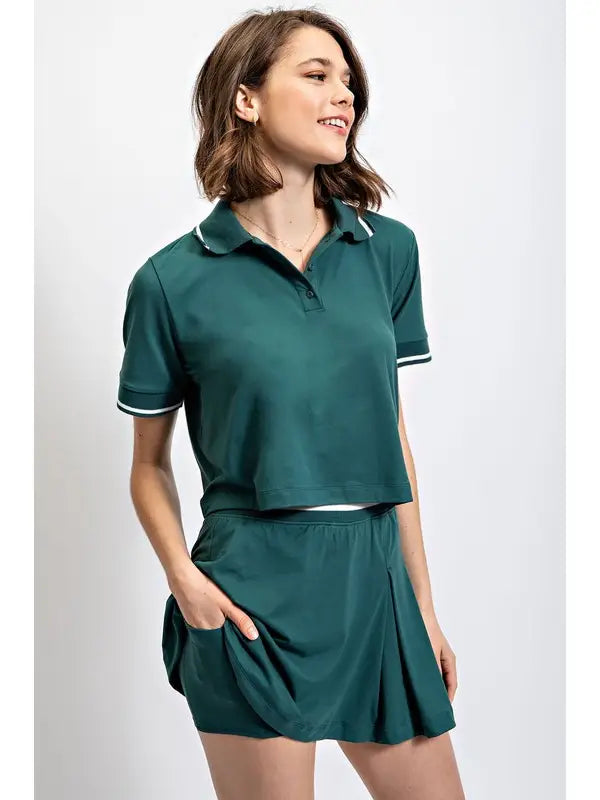 Butter Soft Tennis Skort - Green Jasper