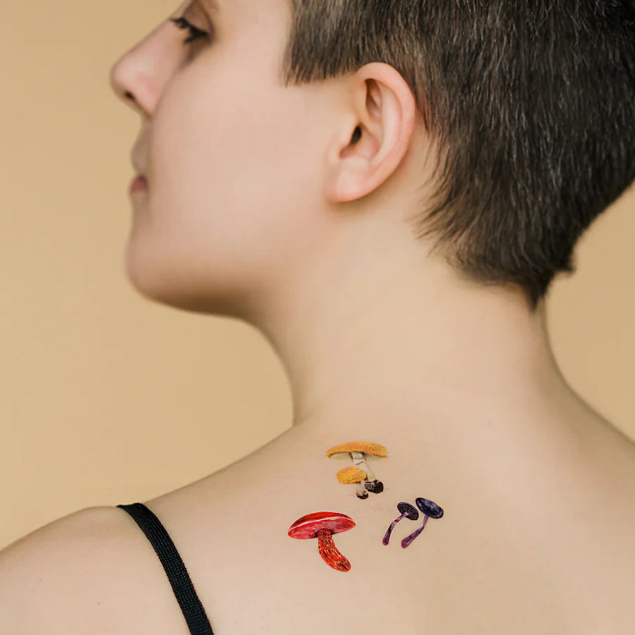 Tattly - Colorful Mushrooms Tattoo Sheet