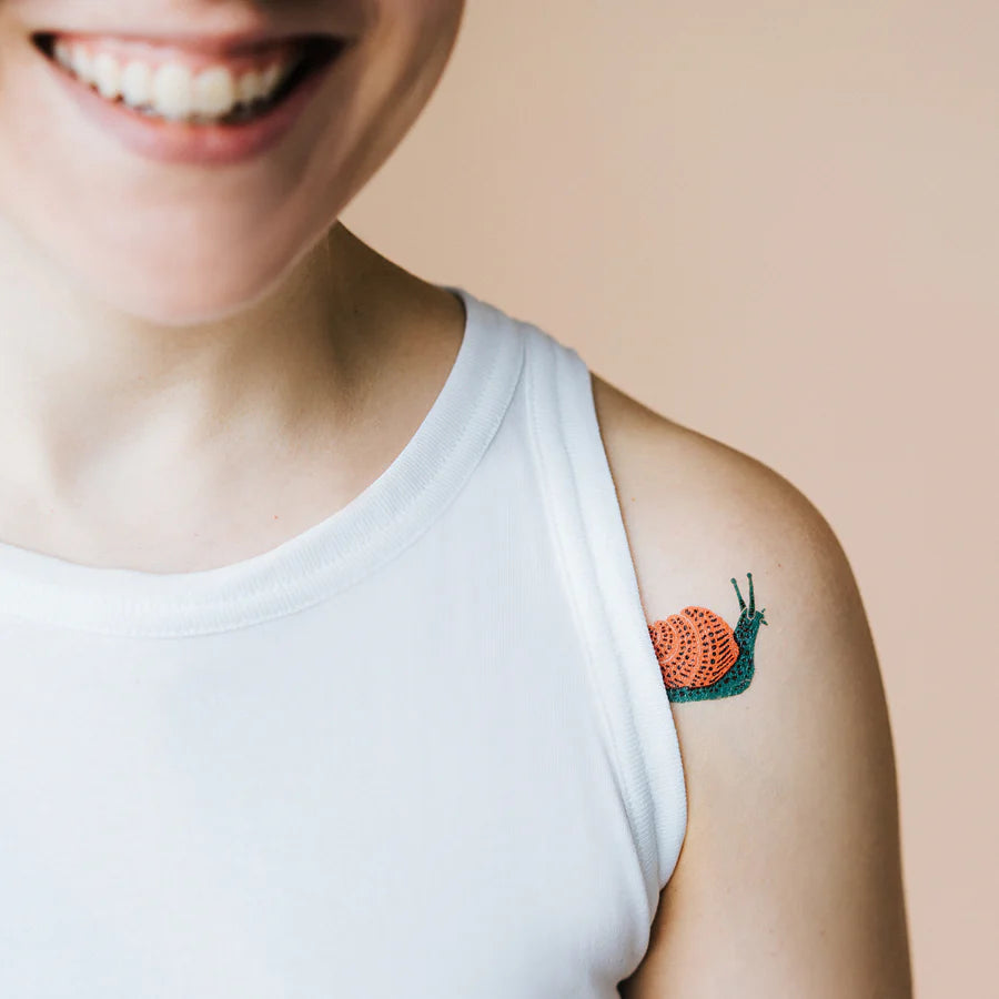 Tattly - Snail Tattoo Pair