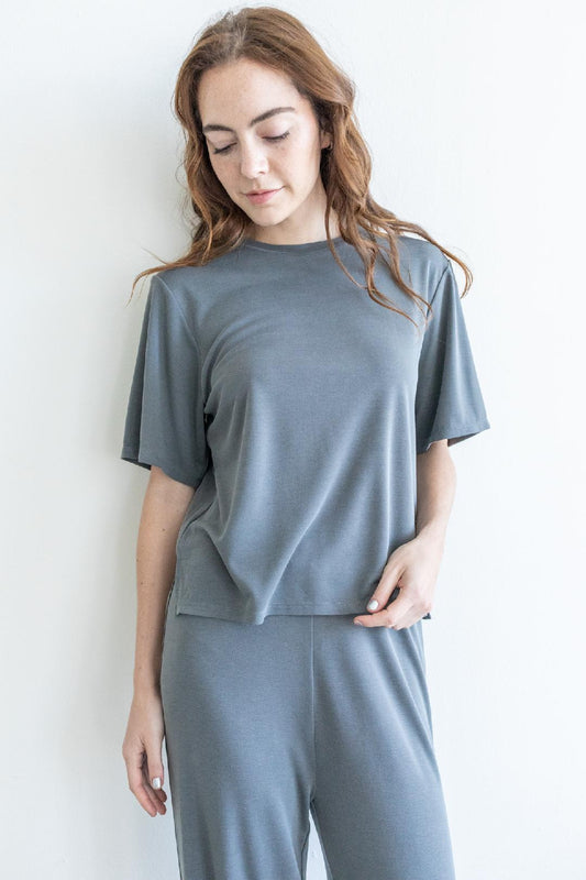 Washed Modal Relaxed Set - Charcoal