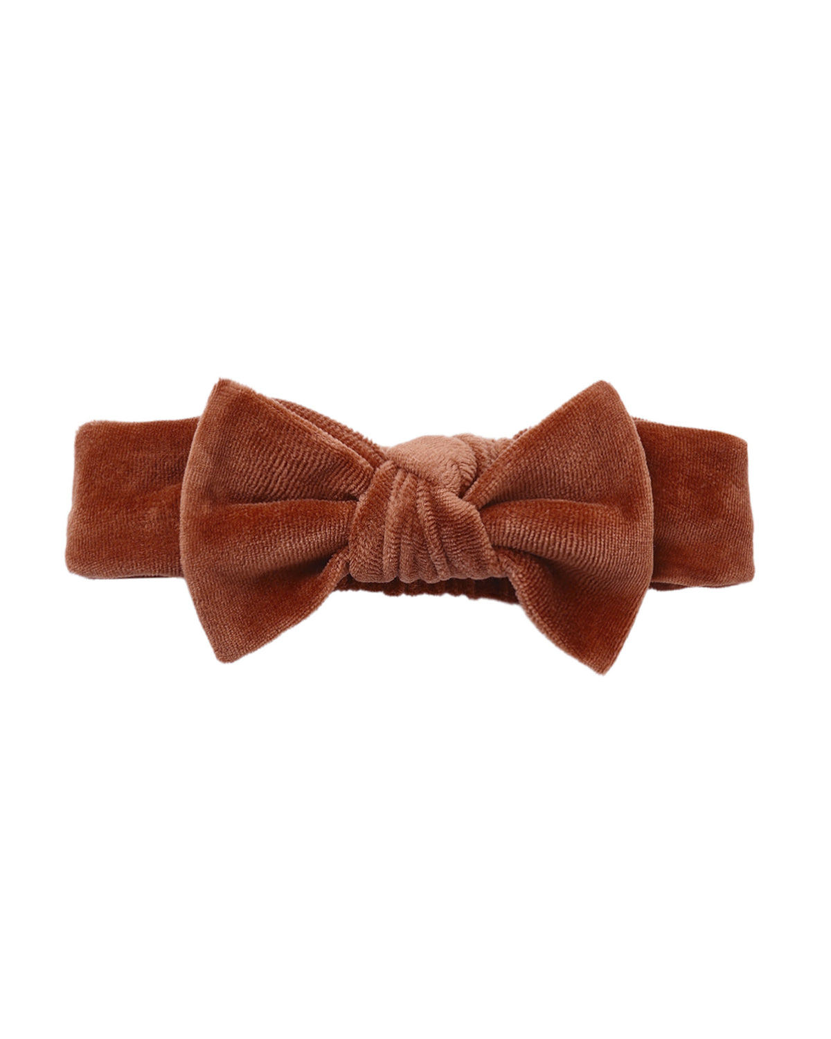 Quincy Mae - Velour Bow Headband - Redwood