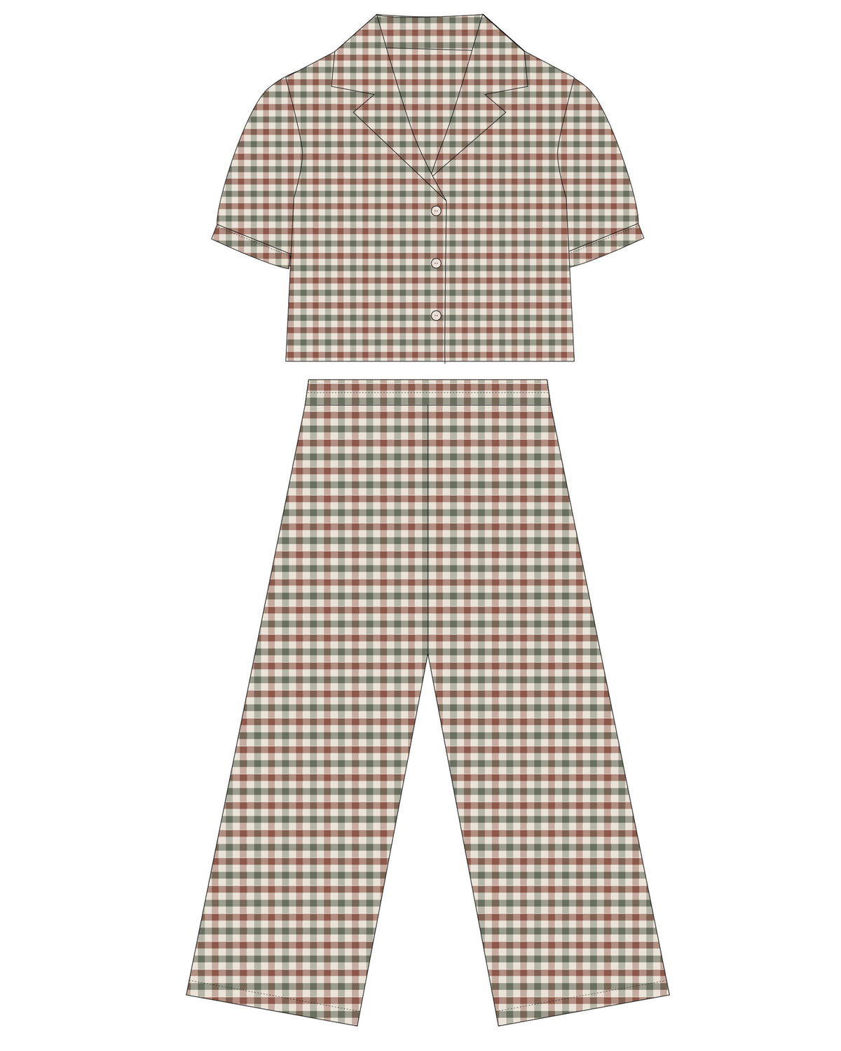 Rylee + Cru - Teen Woven Pajama Set - Holiday Gingham