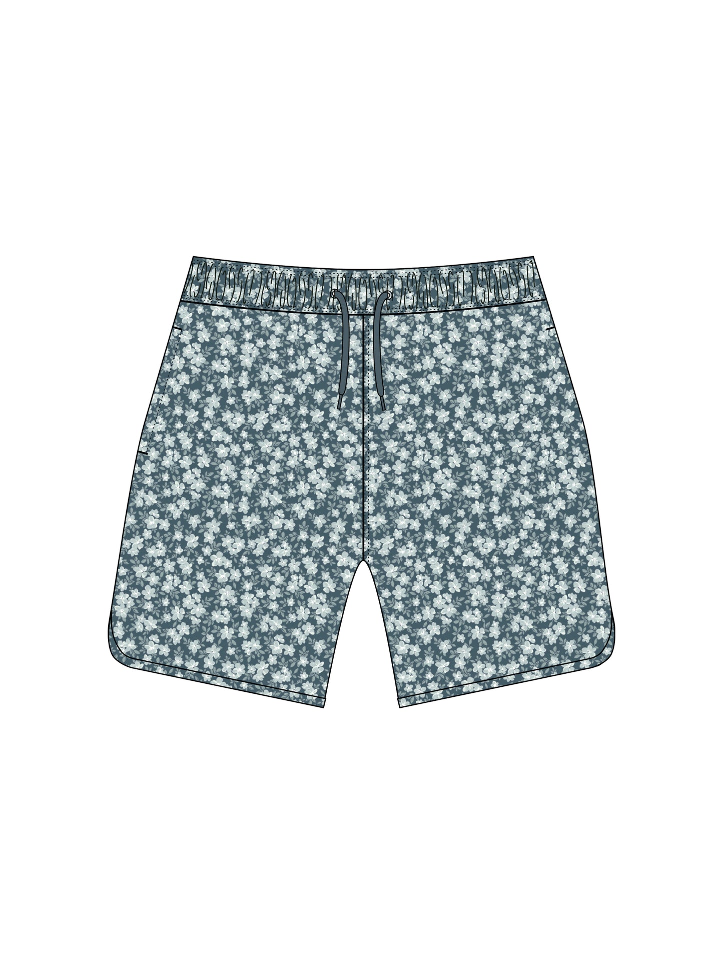 Rylee + Cru - Men's Dolphin Boardshort - Navy Floral