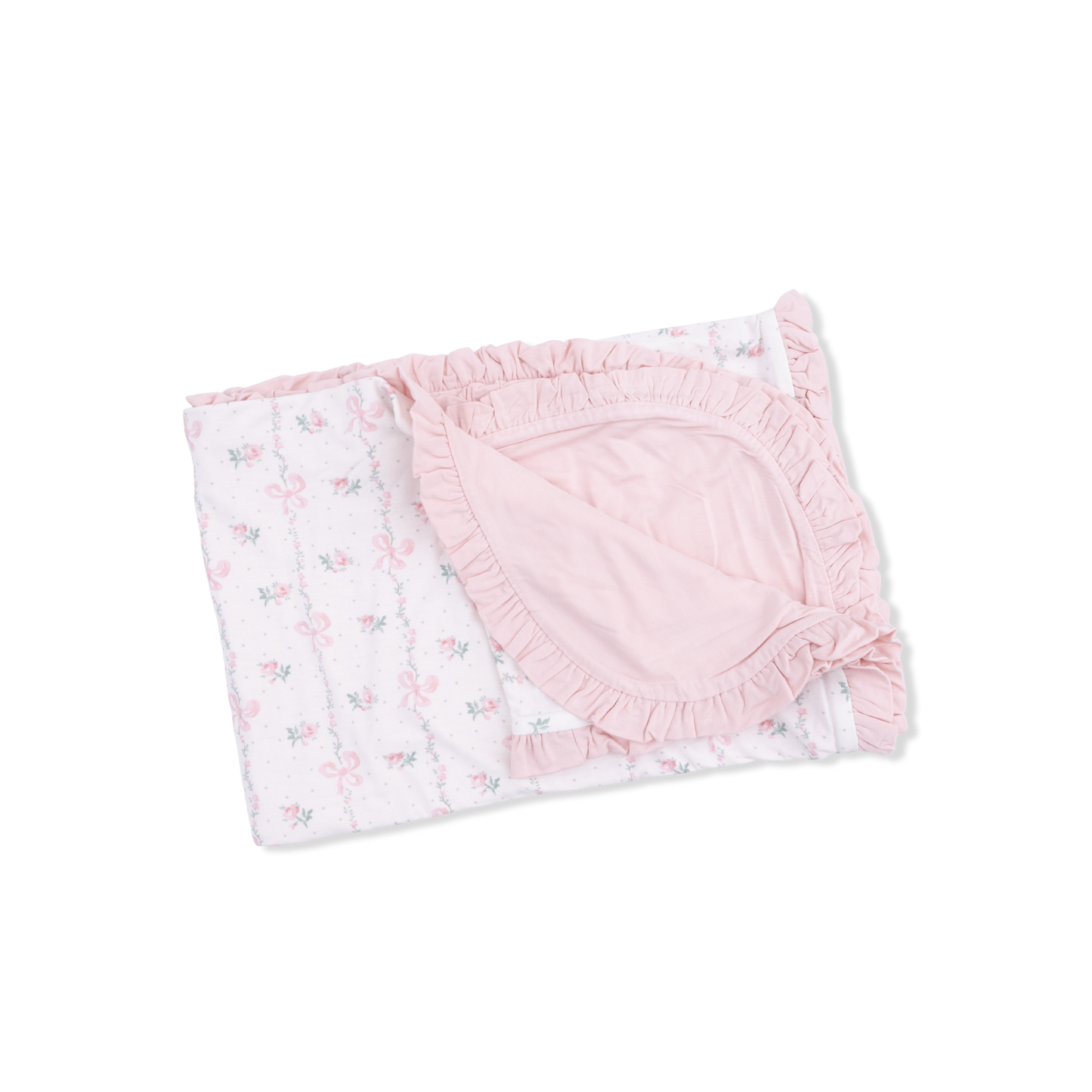 Ruffle Blanket - Dainty Buds And Bows