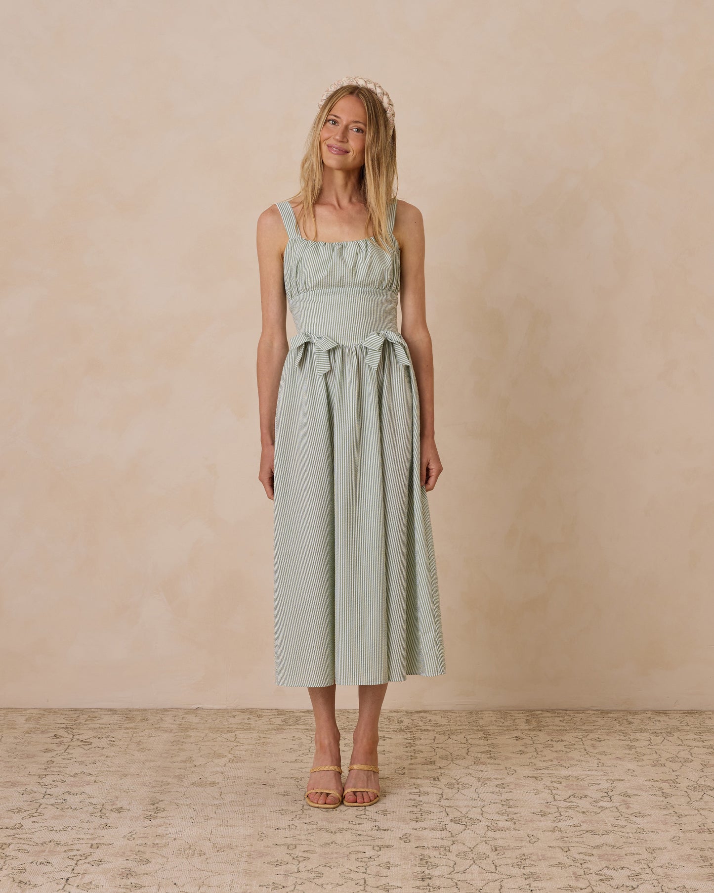 Noralee - Women's Betsy Dress - Sage Stripe