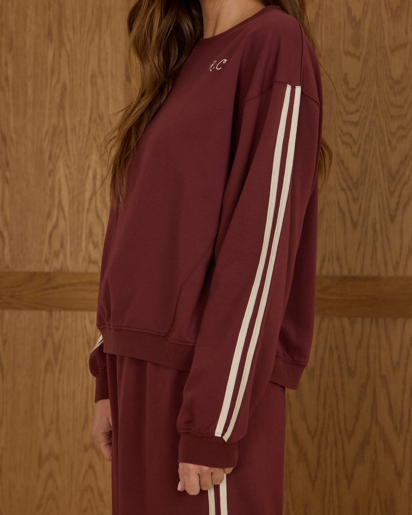 Rylee + Cru - Womens Oversized Sweatshirt - Burgundy