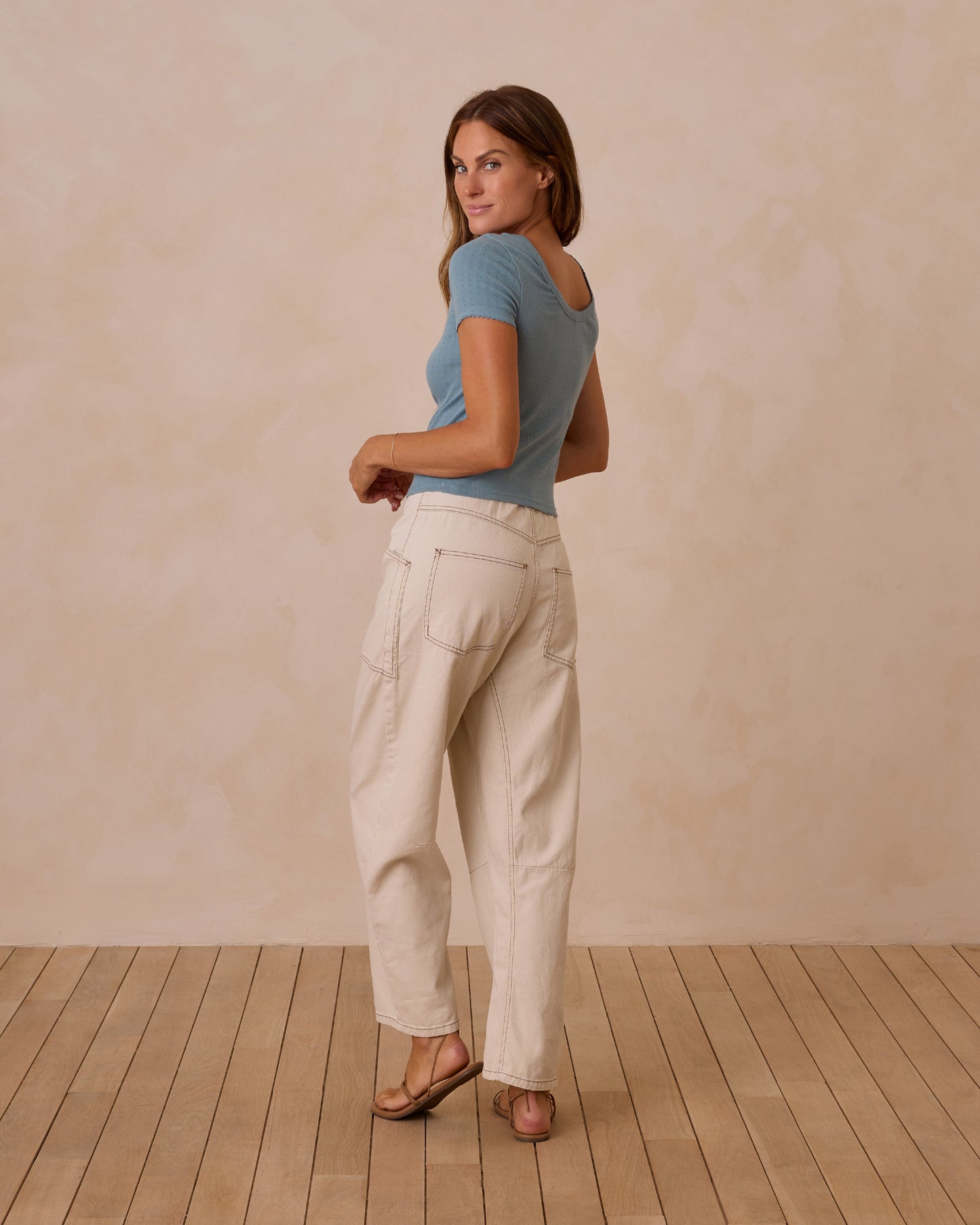 Rylee + Cru - Women's Pointelle Tee - Ocean