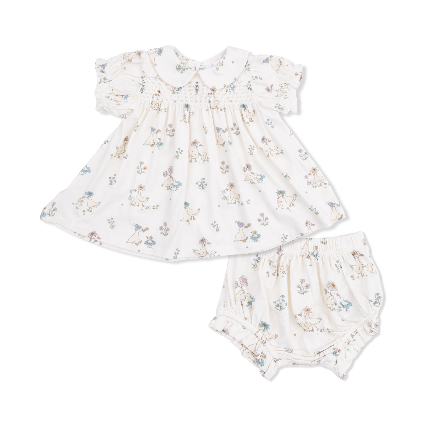 Smocked Dress Set - Flower Ducklings