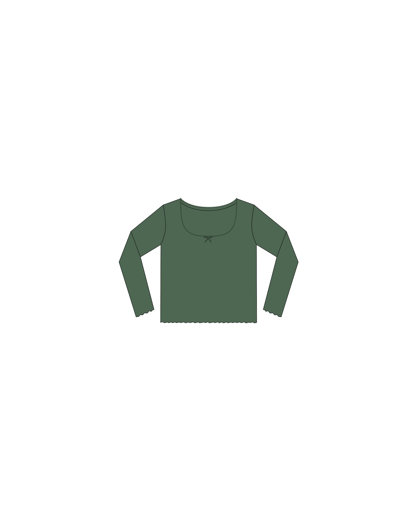 Rylee + Cru - Tween Ribbed Long Sleeve - Green