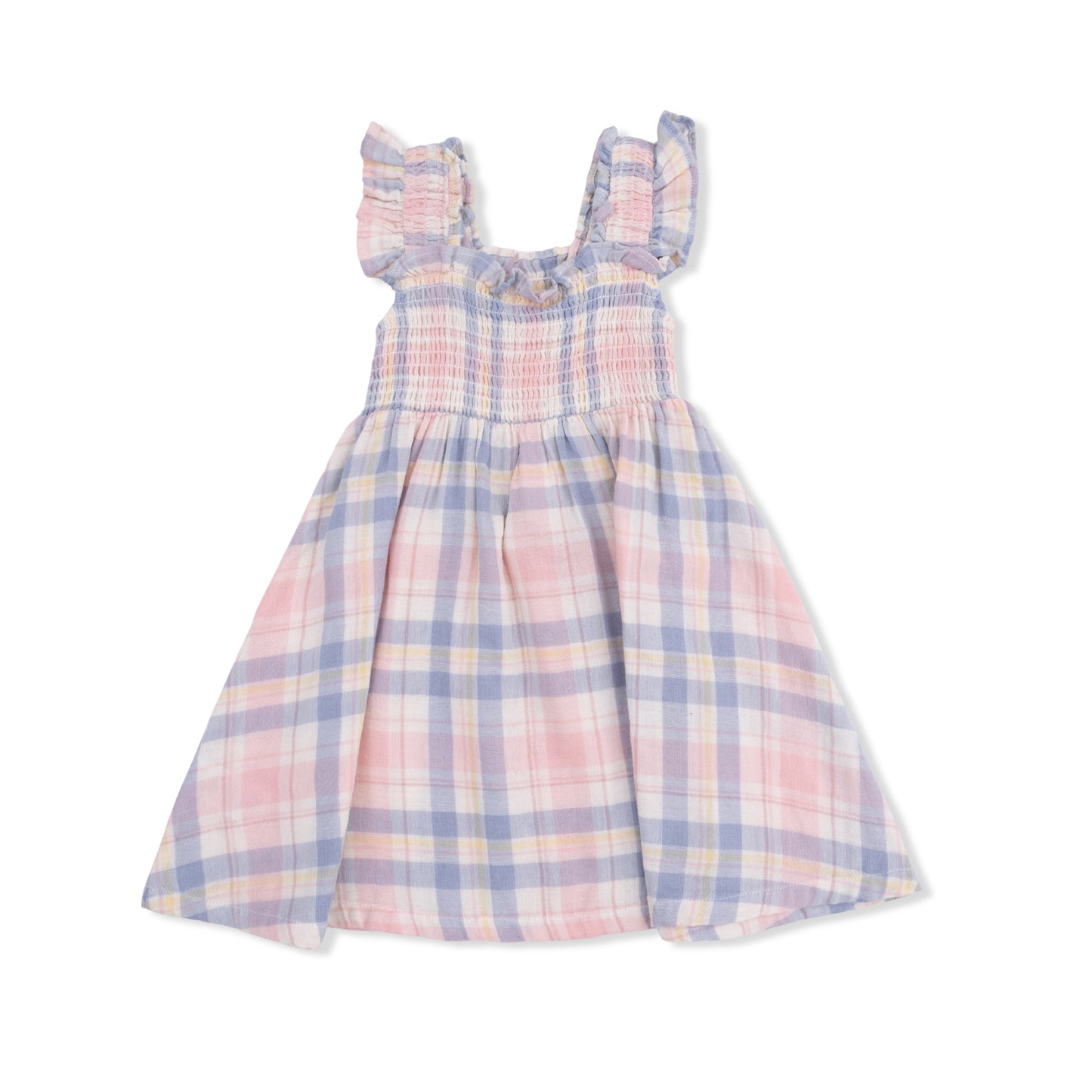 Smocked Sundress With Bloomer - Dusty Plaid