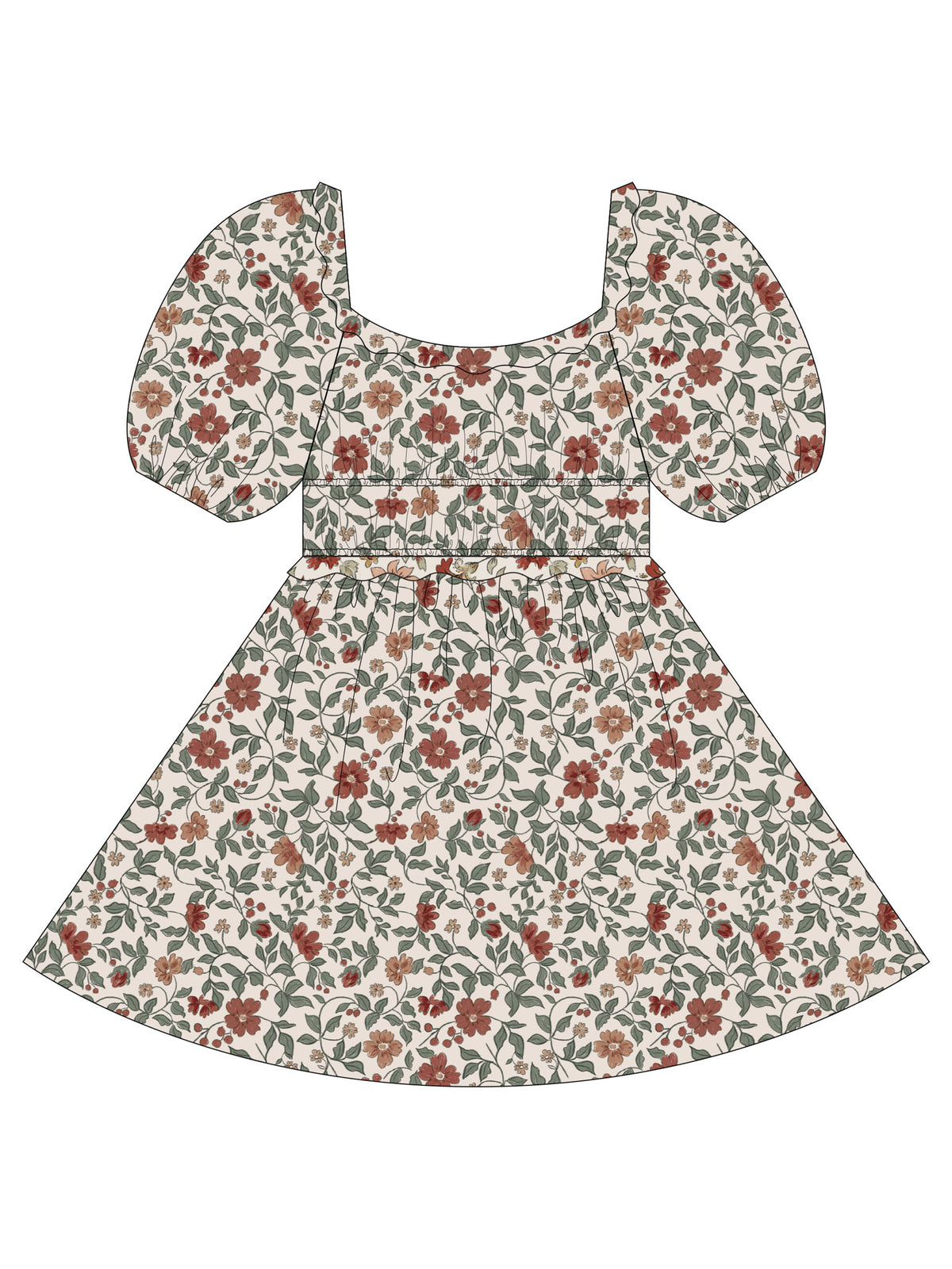 Rylee + Cru - Teen Shayla Dress - Holiday Floral
